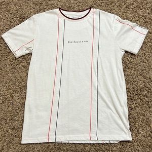 Size small color white with red and black stripes